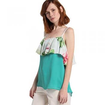 Top Chifón Verde Floral de Victorio & Lucchino