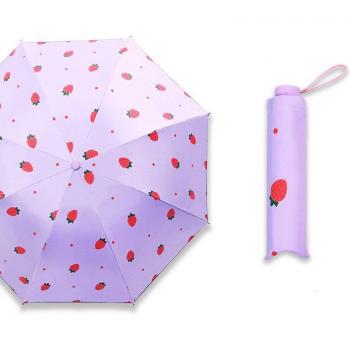 BerryGuard Anti‑Rain UV Parasol with Strawberry Design