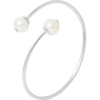 Braccialetto “Perle d’Acqua Bianca” – 2 perle rotonde 9‑10 mm in argento 925