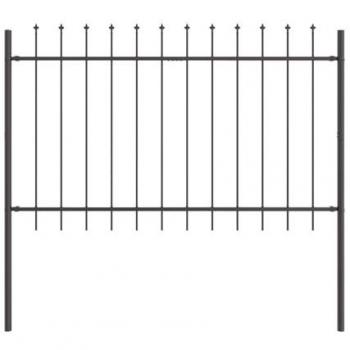 Vidaxl Clôture jardin sommet poing gris, acier 8,5 × 1 m