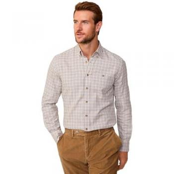 Camisa Brushed Tattersal Lt Mustard Yell de Hackett