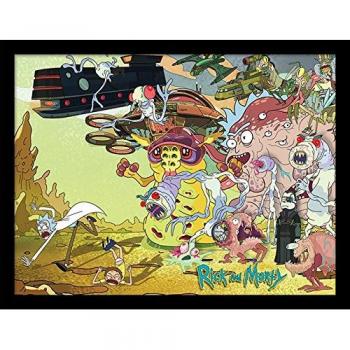 Pyramid International Rick e Morty (Creature Barrage) – Stampa con Cornice 30 x 40 cm