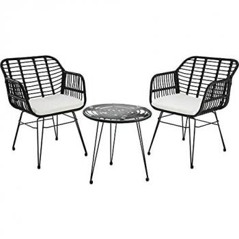 Set da Balcone Rattan 2 Sedie e Tavolo