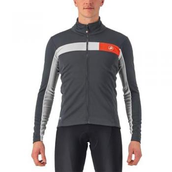 Giacca Castelli Mortirolo 6S Grigio Scuro Argento Rosso Reflex