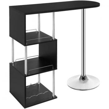 Étagère-Bar Minimaliste Noir-MDF