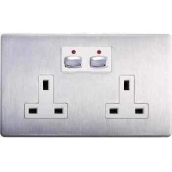 EnerGenie Mi Home Style Double Socket Steel Outlet