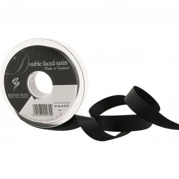 Berisfords Double Faced Satin Ribbon 10mm Black
