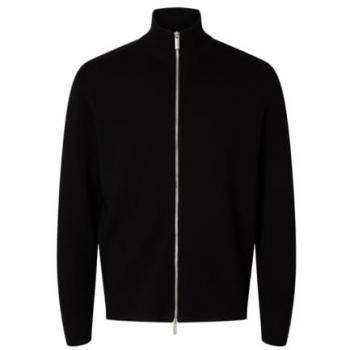 Männer‑Strickjacke Teller – Relaxed Fit Viskose, Schwarz, M