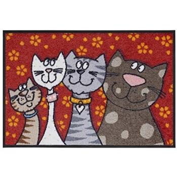 Salonloewe Fußmatte waschbar Katzenfamilie 50x75 cm SLD0109-050x075