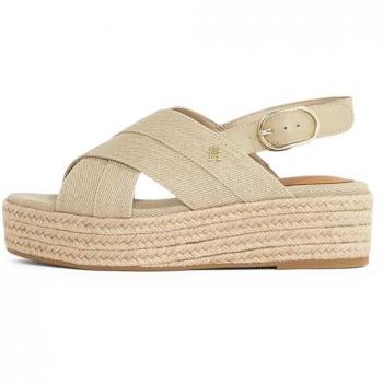 Sandalini Tommy Hilfiger Espadrille Denim Placcato Beige