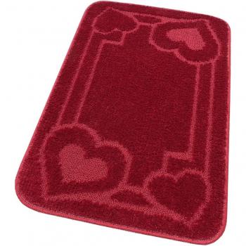 Tapis de Douche Antidérapant Couleur Unie Rouge 50x80 cm