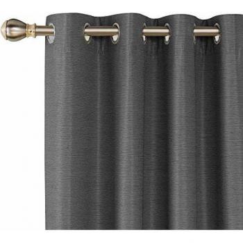 UMI Essentials Blackout Coated Curtains – 46x54, Dark Grey, Dual Layer