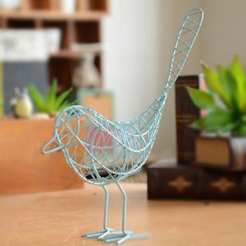 Figura decorativa de pájaro de alambre de hierro H99F