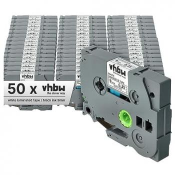 Vhbw 50x 9mm Label Tape for Brother H100LB, H100R, P700 Printers