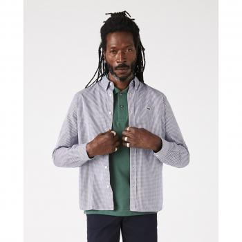 Lacoste Camicia Regular Fit a Quadri Blu