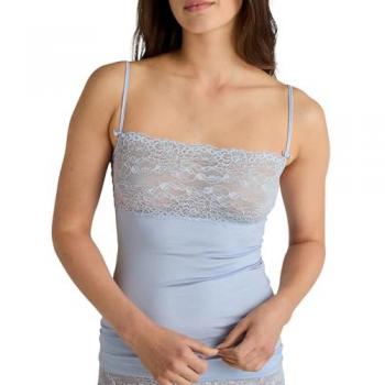 CALIDA Damen Spaghetti-Top mit breitem Spitzensaum