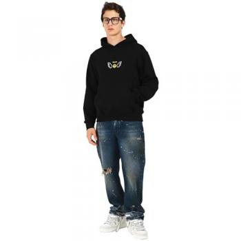 Felpa Barrow unisex oversize nera con cappuccio
