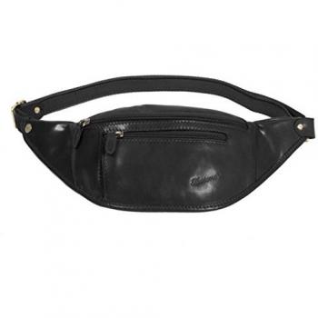 K 6807 Sac Banane Katana – cuir noir pour homme