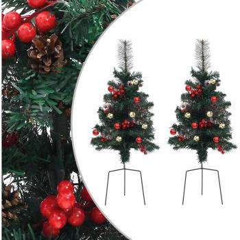 Sapins de Noël d'allée 2 pcs 76 cm PVC