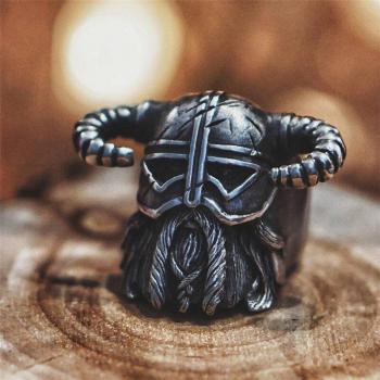 Heavy Duty Viking Horn Warrior Ring – Nordic Metal Jewelry