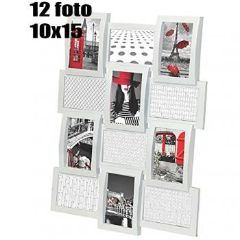 Supporto Fotografico a Parete per 12 Immagini Colore Bianco