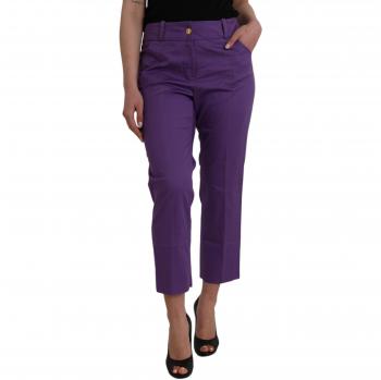 Bencivenga Lila Baumwolle Straight Cropped Pants, Purple female, Size: XL