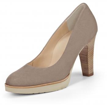 Taupen‑Damen Pumps aus Nubuk – Paul Green 3210‑232, Größe 7, elegant