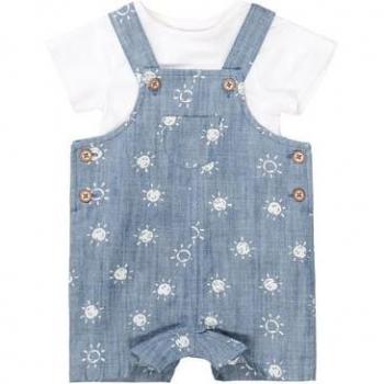 Denim-Latzhose mit integriertem Body