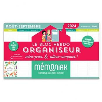 Le bloc hebdo organiseur mini prix & ultra compact 2023-2024, 12 mois