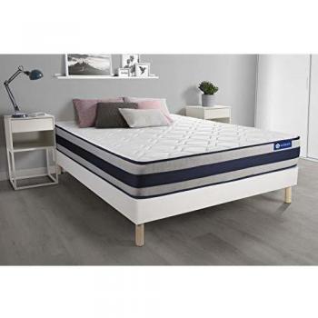Sommier KIT Blanc avec Matelas Mémoire de Forme 160x200 cm
