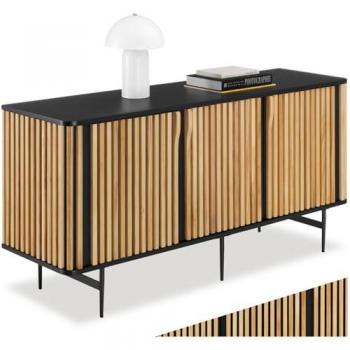 Buffet TecTake 3 compartiments noir/marron