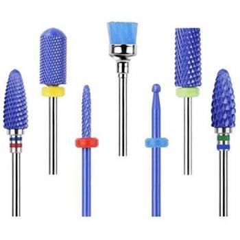 Unghie Gel Acrilico: Punte Fresa Ceramica Set Blu