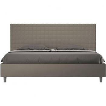 Letto Imbottito King Size senza rete in similpelle Cappuccino Sunny
