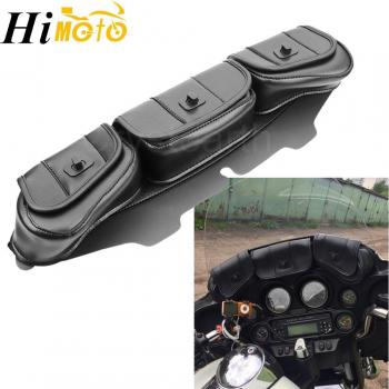 Bolsa Murciélago de 3 Compartimentos para Parabrisas Harley Touring 1996-2013