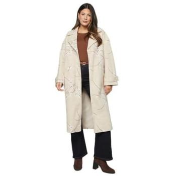 Three‑Button Floral Cream Coat for Women – Wallis Size 12