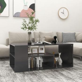 Stolić per caffè grigio 100x50x40 cm in iverice
