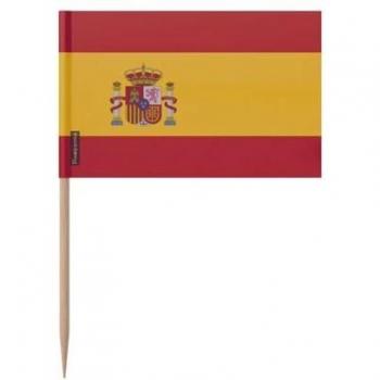 Drapeau espagnol en cure-dent – Pack 10 cm, 100 unités