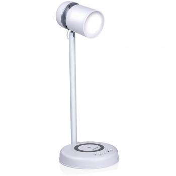 Tri‑Power Escritorio: Luz LED + Bluetooth + Qi