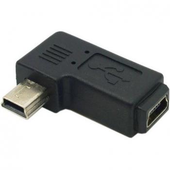 Mini USB 2.0 5Pin Male to Female Adapter (90 Degree)