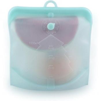 Sac alimentaire en silicone, avec zip, réutilisable, pour snacks, fruits et légumes, zéro déchet