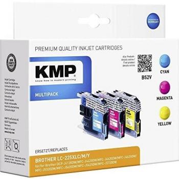 KMP Druckerpatrone ersetzt Brother LC-225XLC, LC-225XLM, LC-225XLY Kompatibel Kombi-Pack Cyan