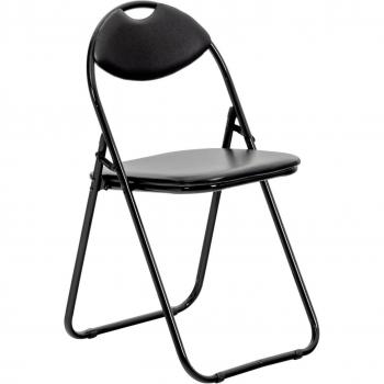 Harbour Housewares All Black Padded Folding Steel Chair