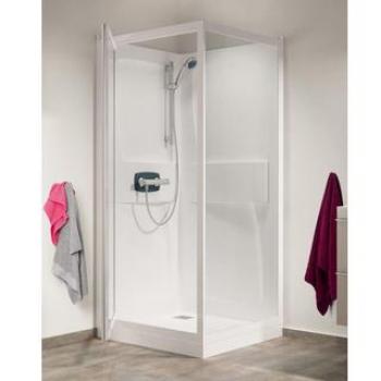 Cabina Ducha KinePrime 90x90 Pivotal, Cristal Transparente, 9 cm de Altura