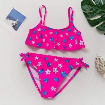 Bañador de Dos Piezas con Detalle Floral y Volantes