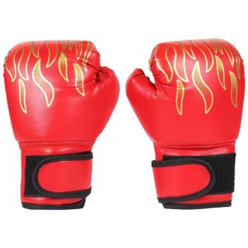 2pcs Kids Sanda Boxing Gloves Flame Mesh Breathable PU Leather
