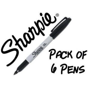 Sharpie Permanent Marker Fine Black, Pack of 12