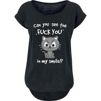 Tierisch T-Shirt „Can You See The Fuck You In My Smile!?“ – Damen Größe L, Schwarz