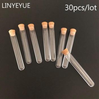Tube à essai transparent 4 pouces, 30 pièces, bouchon en liège, pour laboratoire