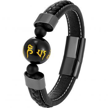 Pulsera Elegante Cuero y Ágata