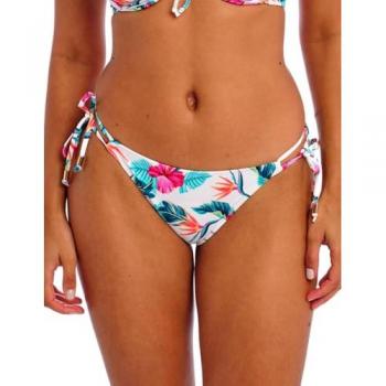 Palm Paradise Tie‑Side Bikini Brief – White, Size 14
